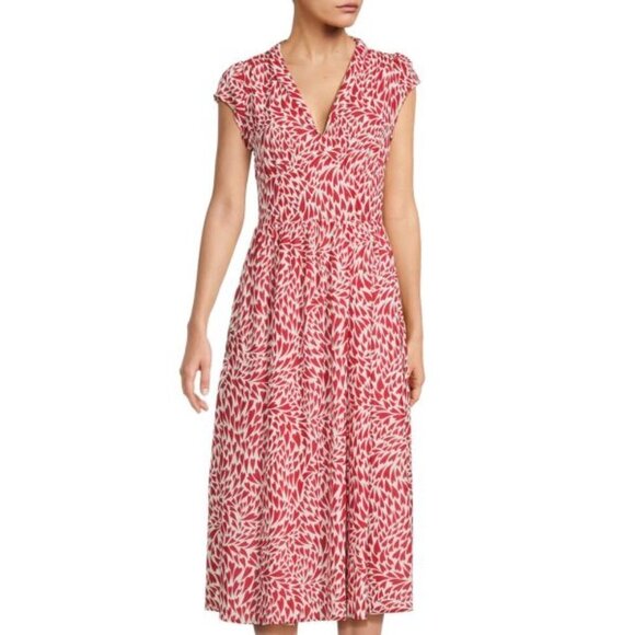 New Reformation Alisa Heart Print Midi Dress NWT Size 0 - Picture 7 of 16